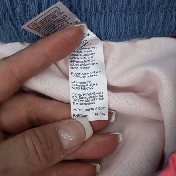 Tommy Hilfiger Pants Mens XS Pink Flat Front Straight Drawstring Pocket Casual - Picture 10 of 16